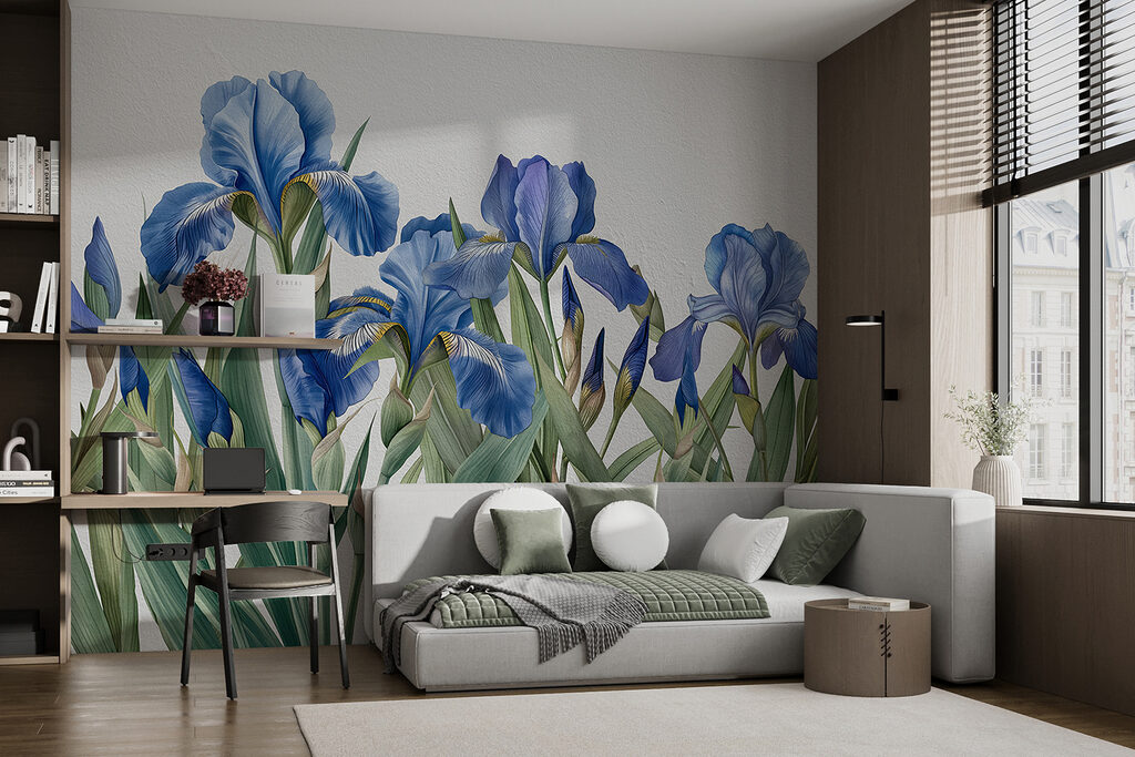 A group of blue flowers A group of blue flowers