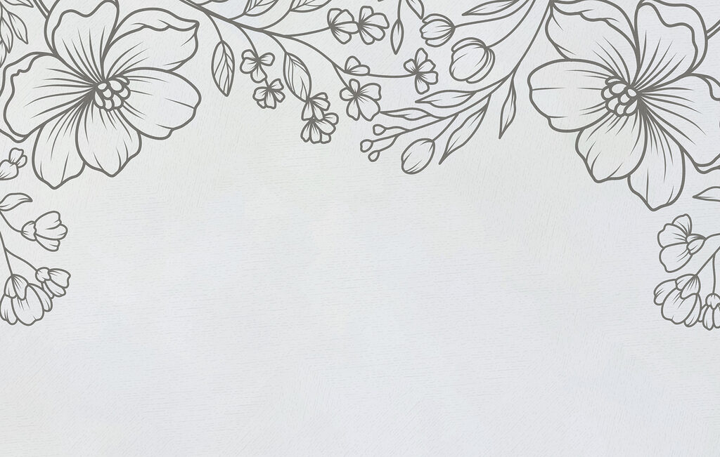 Um fundo branco com flores pretas e brancas Um fundo branco com flores pretas e brancas