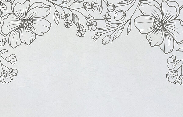 Um fundo branco com flores pretas e brancas Um fundo branco com flores pretas e brancas