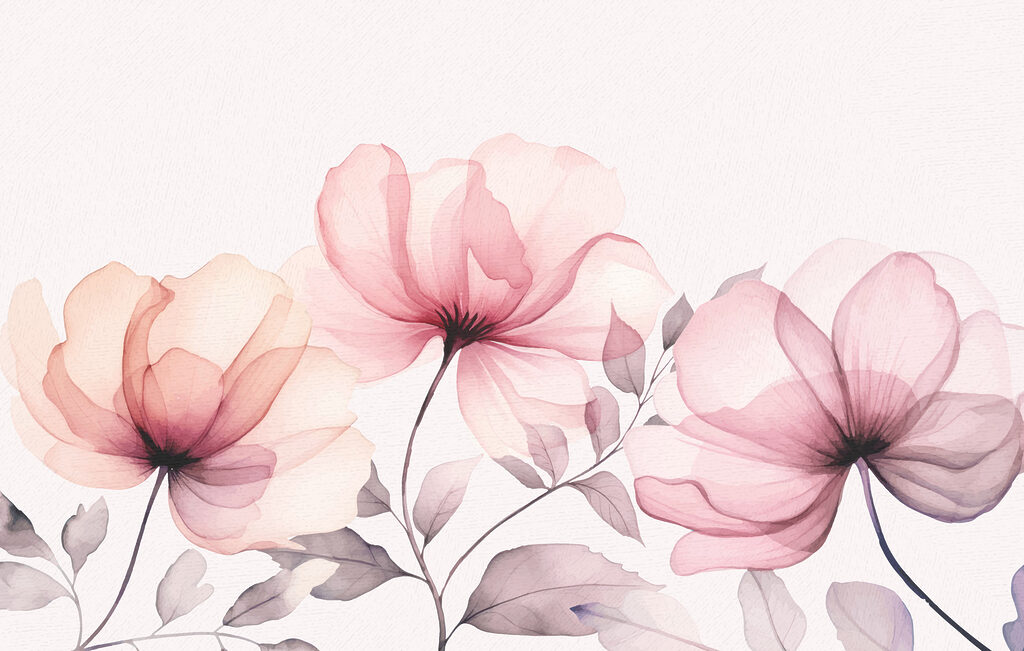 Um grande plano de flores Um grande plano de flores
