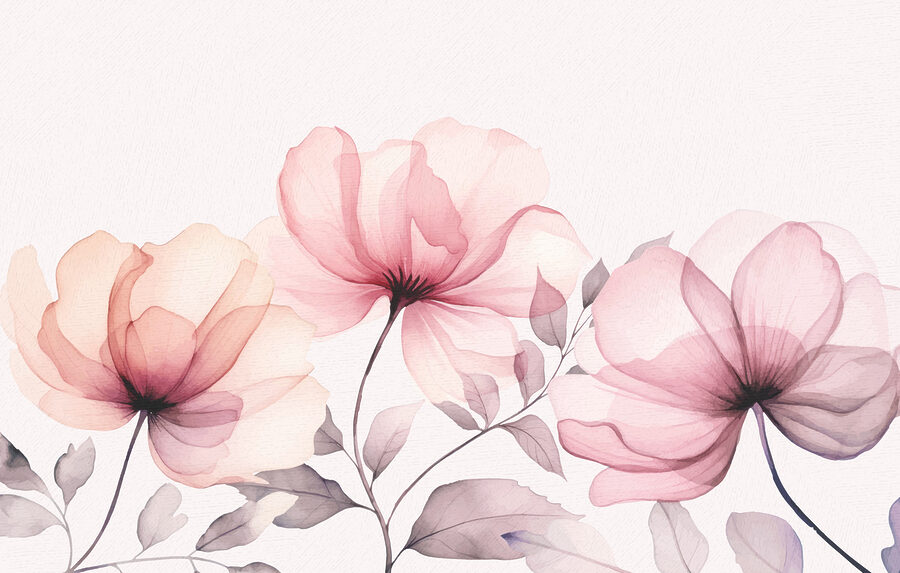 Um grande plano de flores