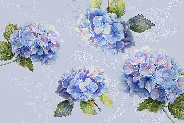 Grupo de flores azuis Grupo de flores azuis