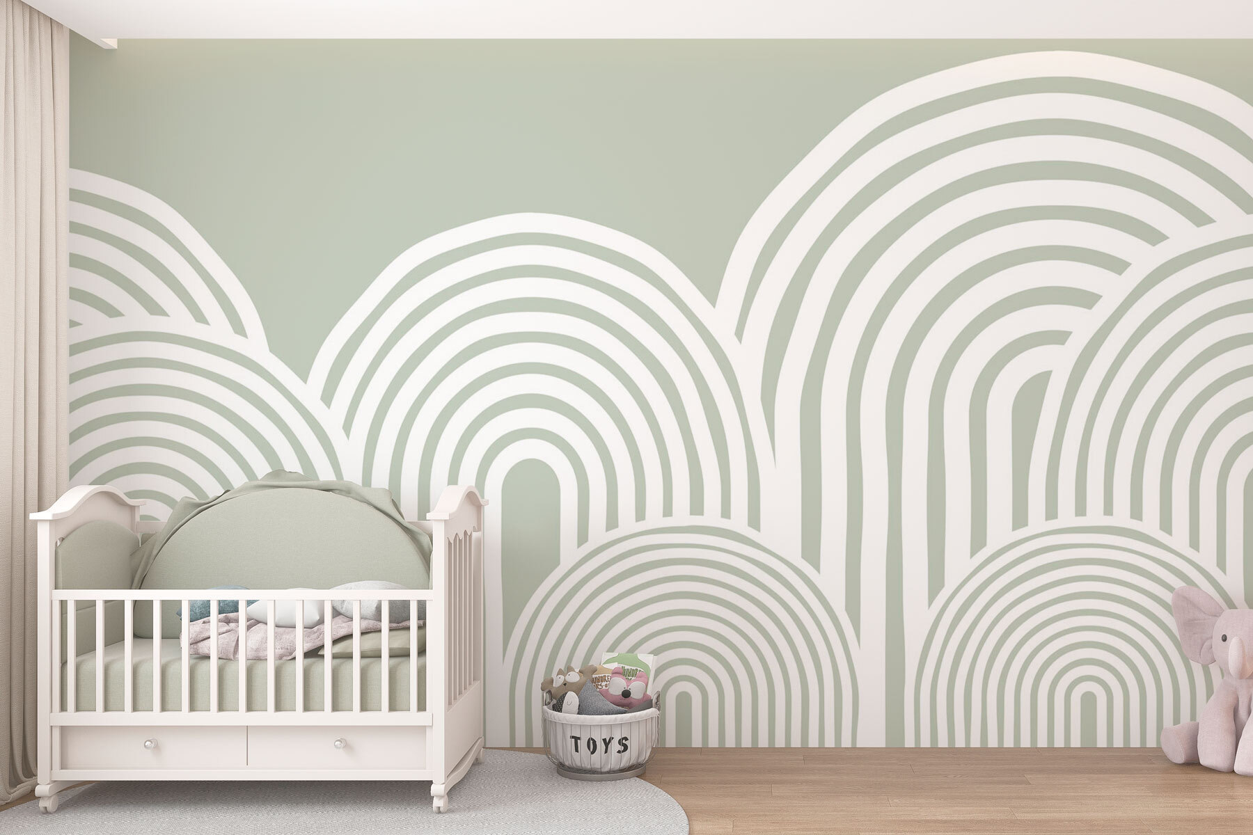 White and gray background with curved lines
