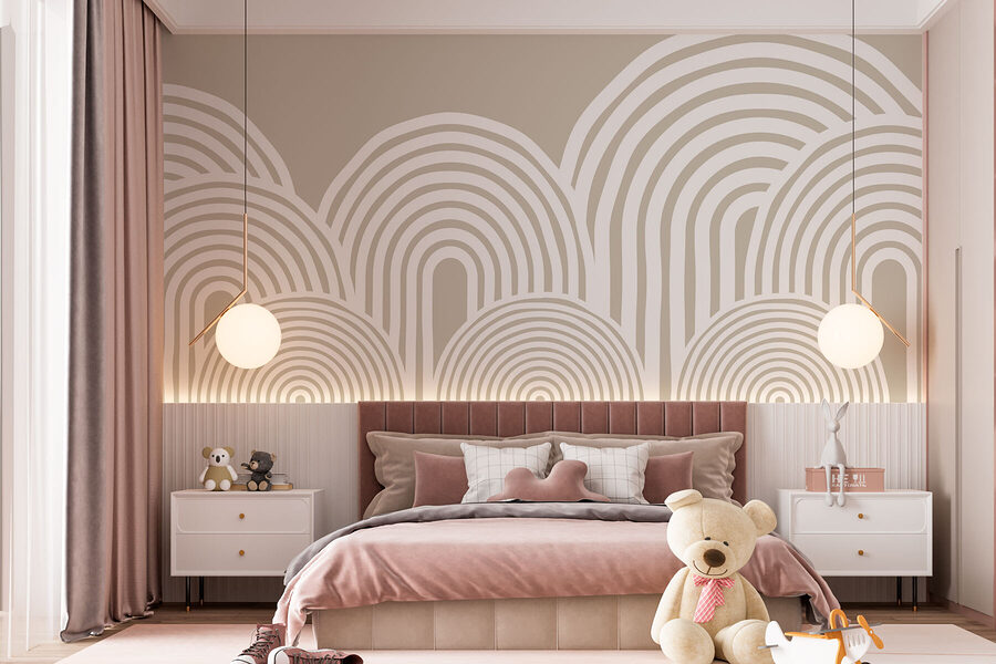 Fundo branco e cinzento com linhas curvas
