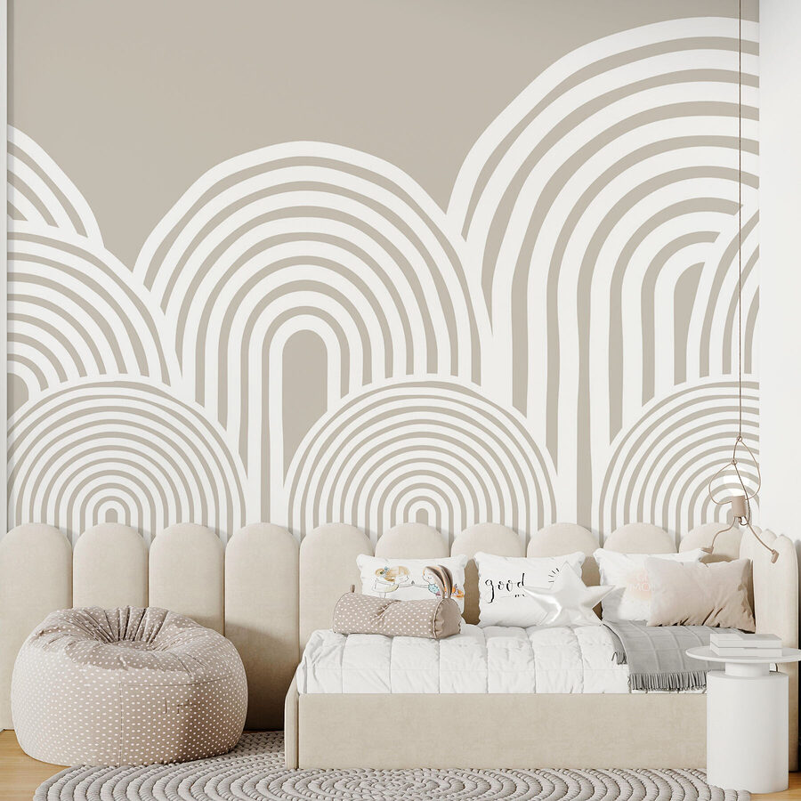 Fundo branco e cinzento com linhas curvas