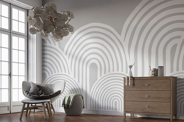 Fundo branco e cinzento com linhas curvas Fundo branco e cinzento com linhas curvas