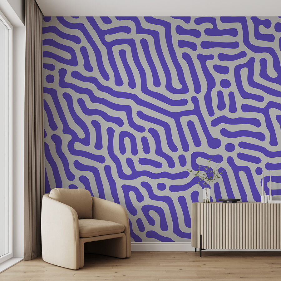 Papel de parede Padrão roxo e branco - Image 2