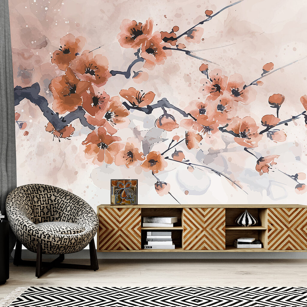 Painting of a branch with flowers