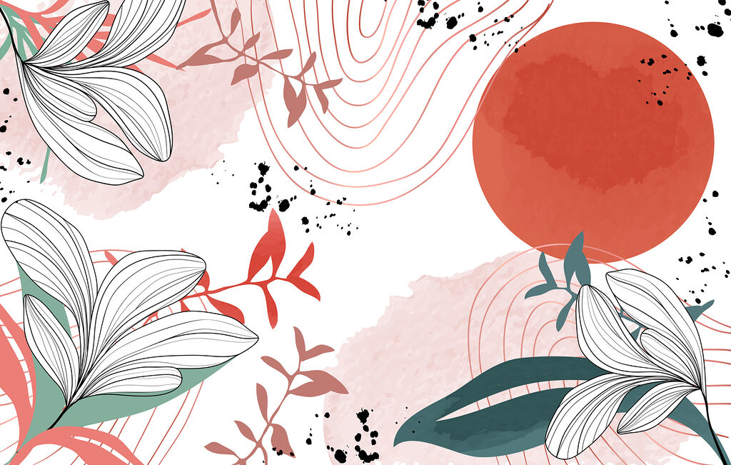 Desenho floral branco e vermelho Desenho floral branco e vermelho