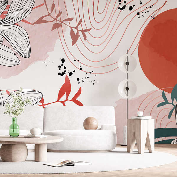 Desenho floral branco e vermelho Desenho floral branco e vermelho