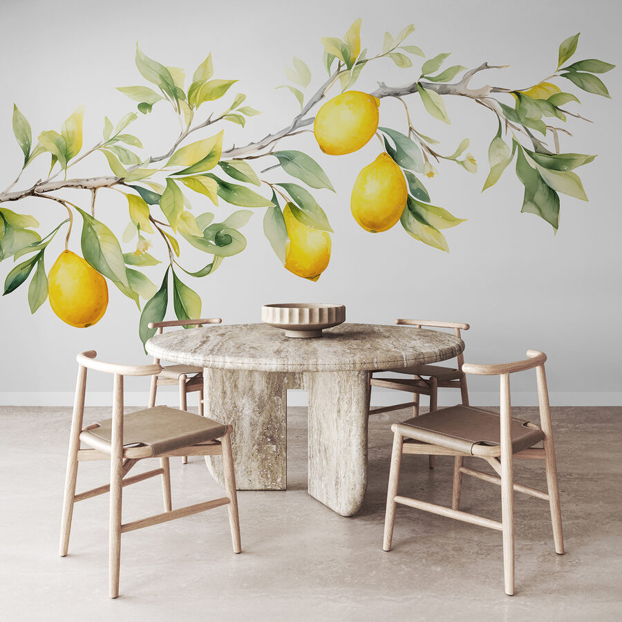 Papel de parede Ramo de limoeiro com frutos amarelos - Image 2