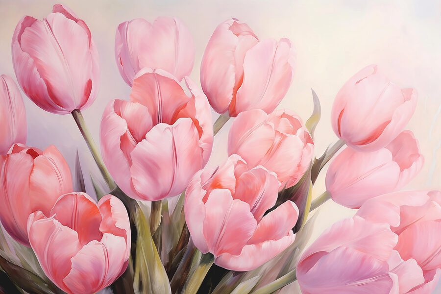 Grande plano de tulipas cor-de-rosa