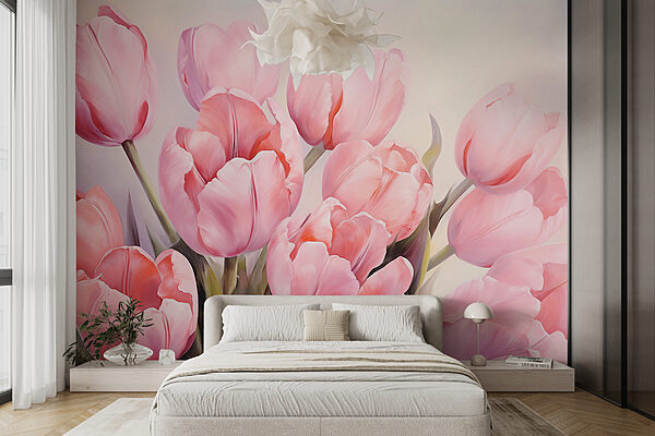 Grande plano de tulipas cor-de-rosa Grande plano de tulipas cor-de-rosa