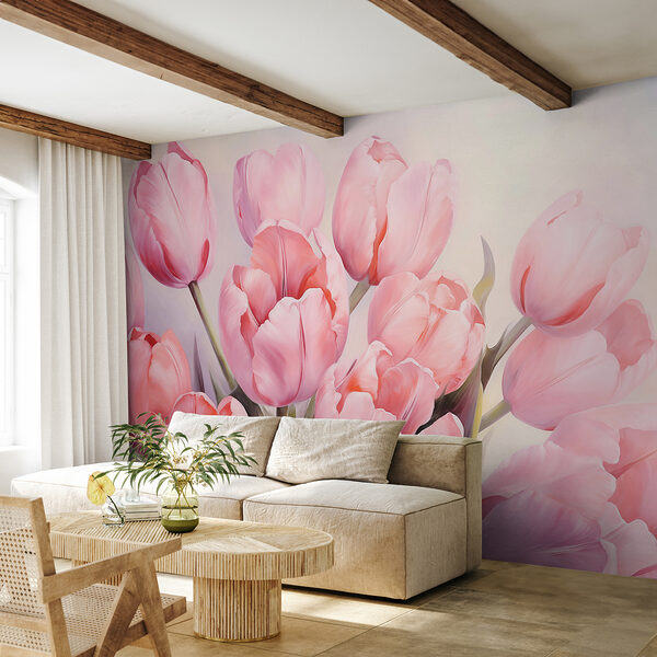 Grande plano de tulipas cor-de-rosa Grande plano de tulipas cor-de-rosa