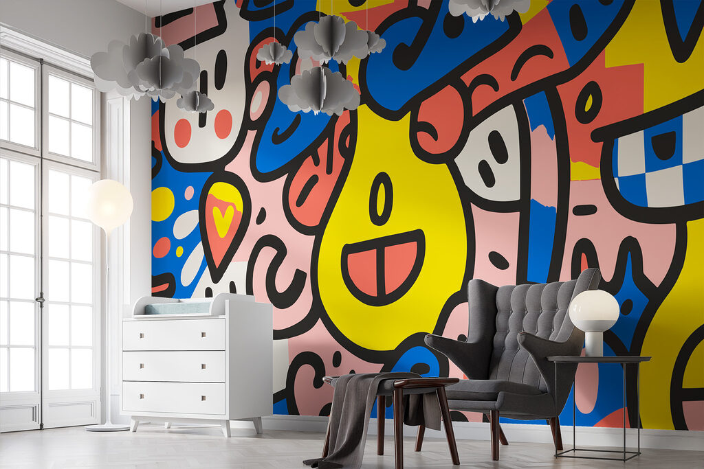 Colorful pattern with different shapes and colors