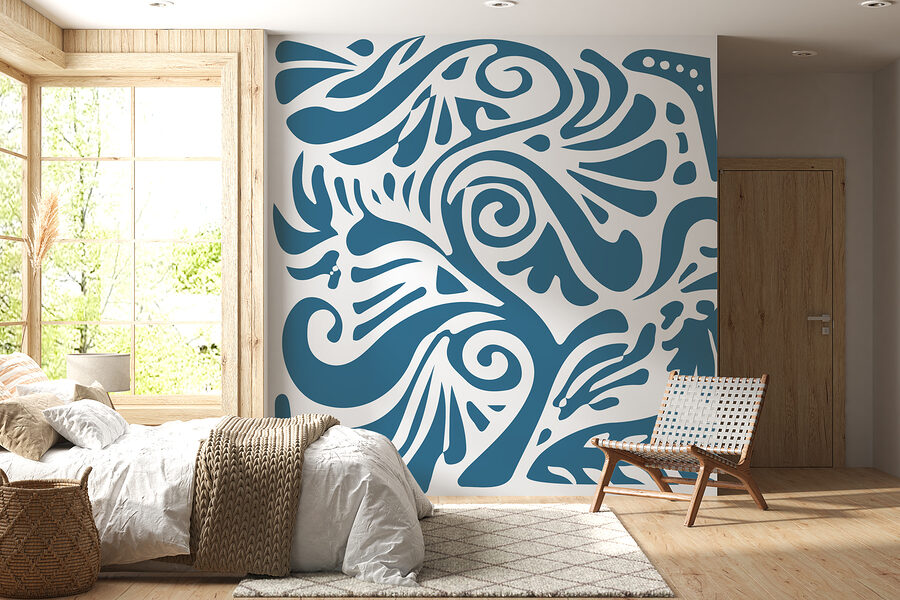Padrão azul e branco