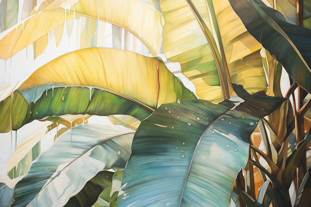 Close up of a banana leaf