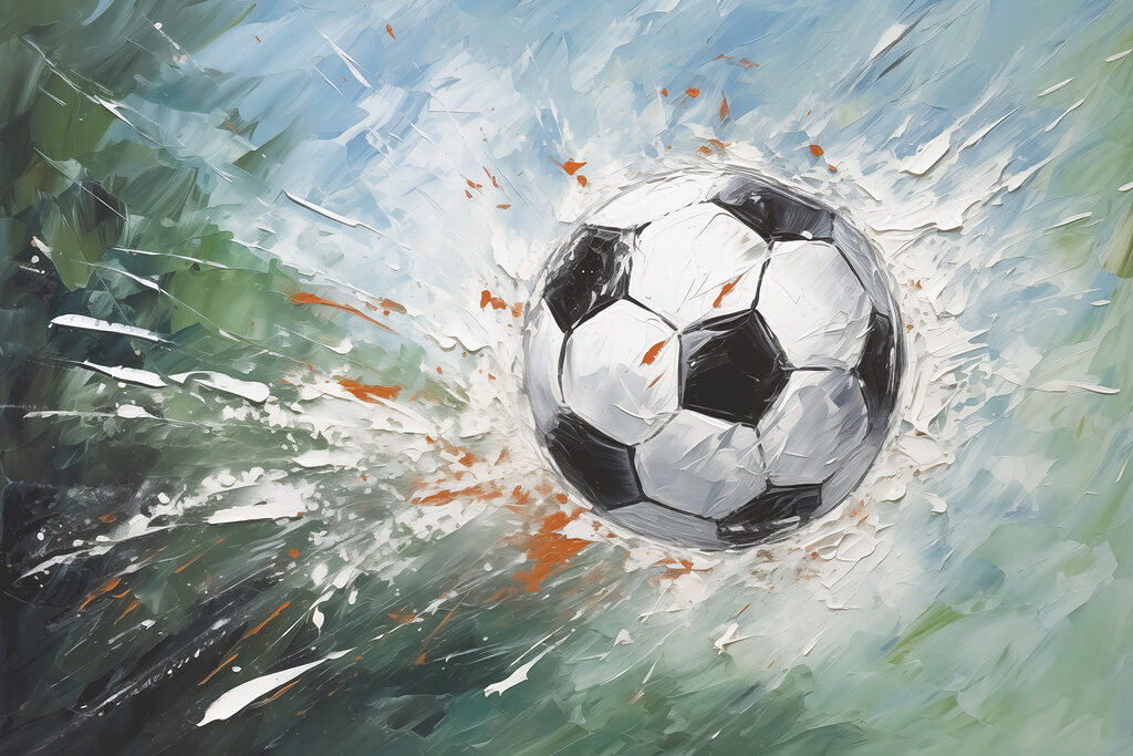 Pintura de uma bola de futebol Pintura de uma bola de futebol