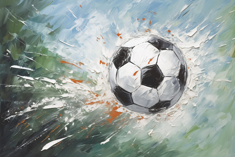 Pintura de uma bola de futebol