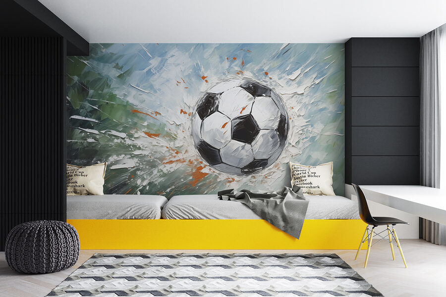 Pintura de uma bola de futebol