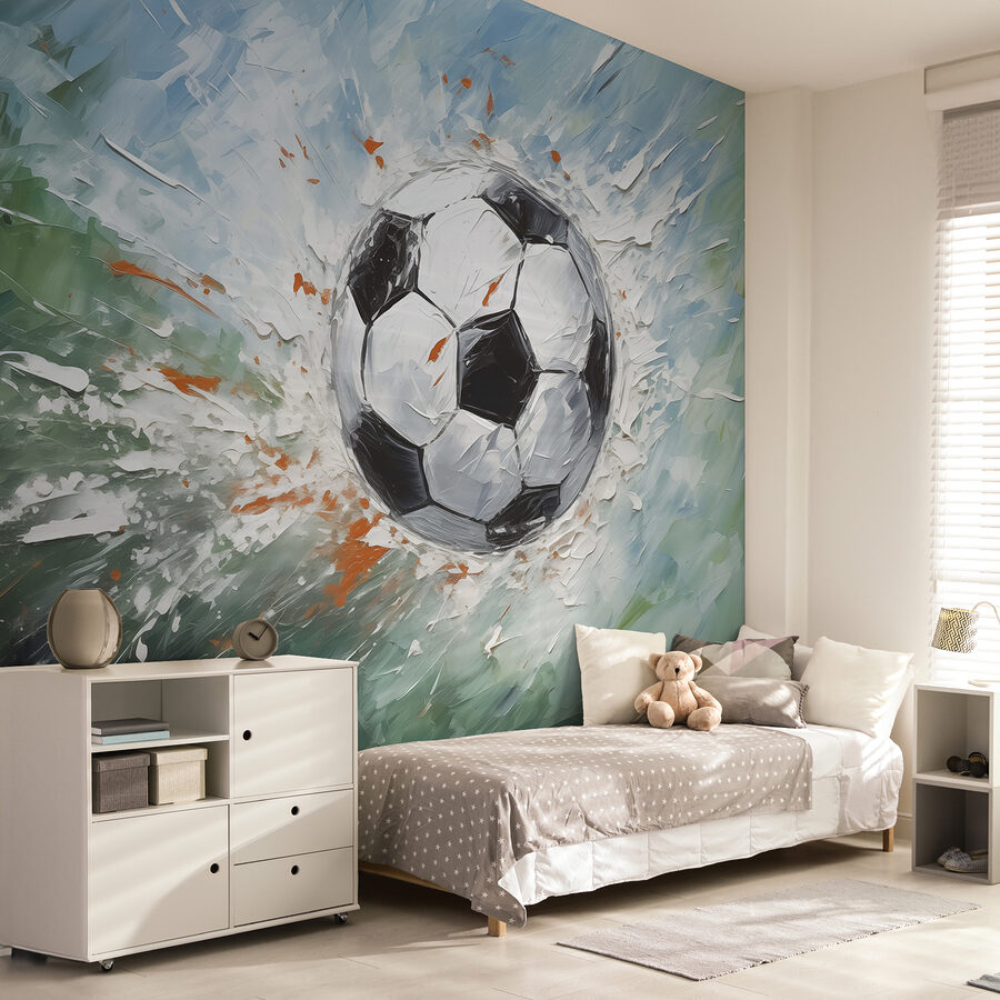 Pintura de uma bola de futebol