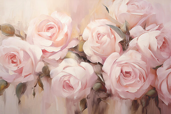 Pintura de rosas cor-de-rosa Pintura de rosas cor-de-rosa