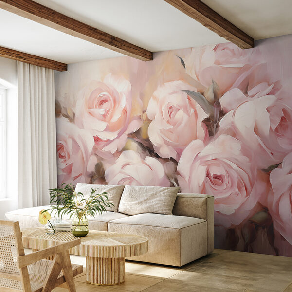 Pintura de rosas cor-de-rosa Pintura de rosas cor-de-rosa