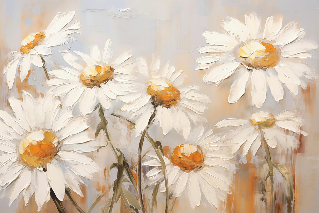 Pintura de flores brancas Pintura de flores brancas