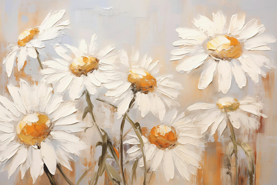 Pintura de flores brancas Pintura de flores brancas