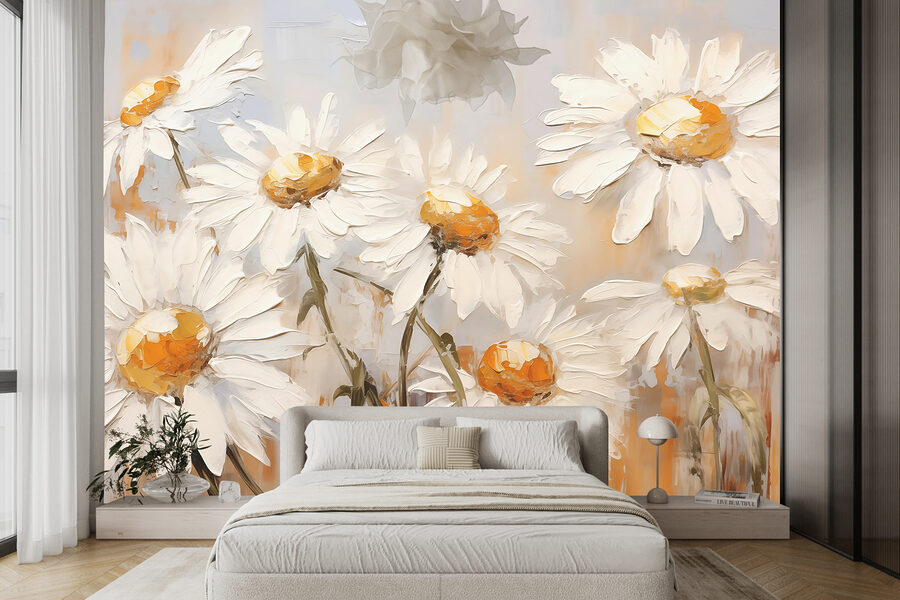 Pintura de flores brancas Pintura de flores brancas