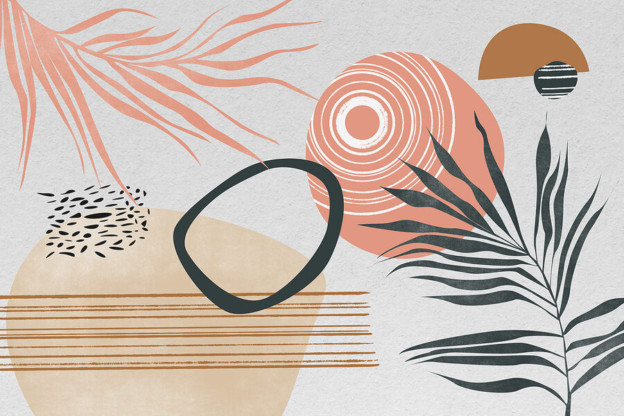 Obra de arte com diferentes formas e cores