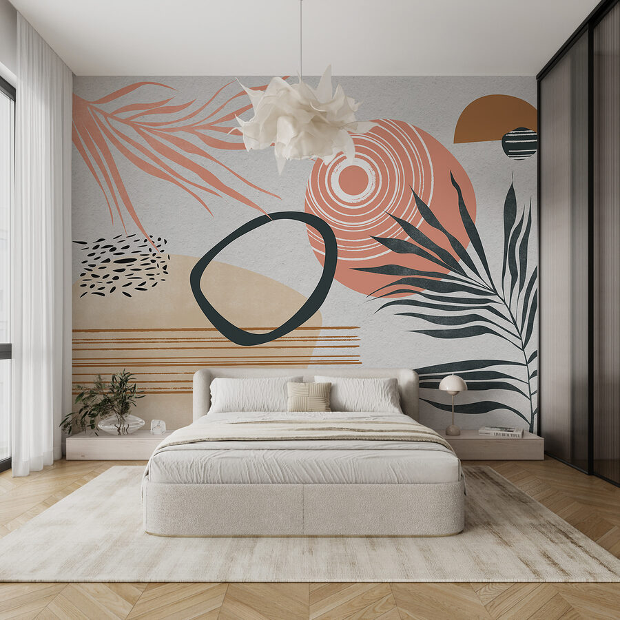 Obra de arte com diferentes formas e cores