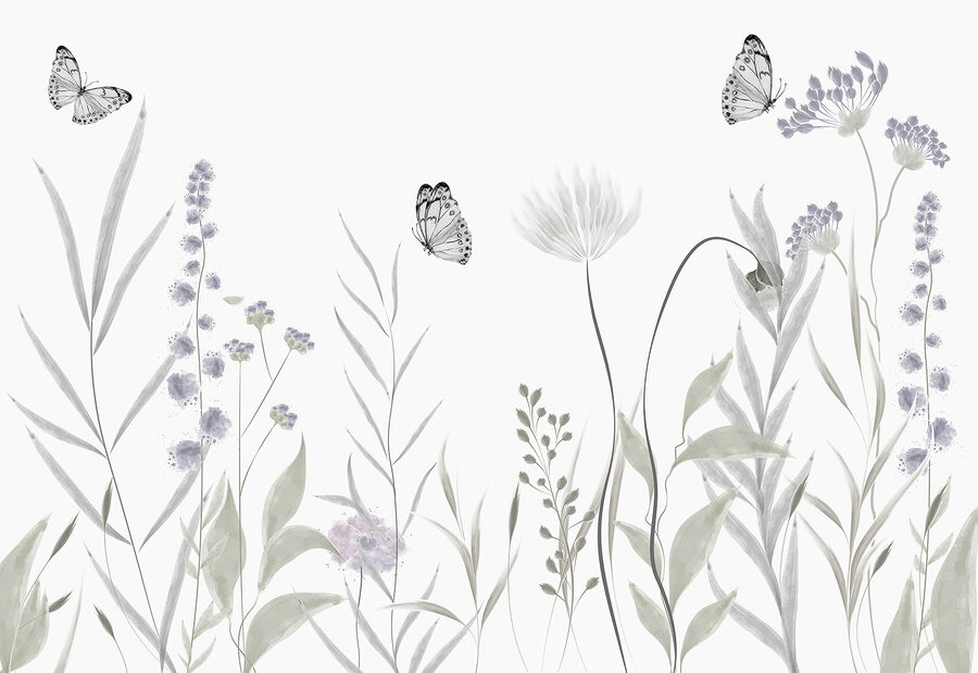 Borboletas a voar sobre as flores
