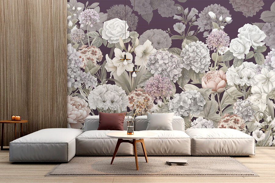 Grande plano de flores