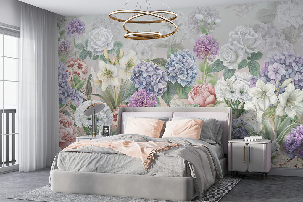 Group of flowers on a white background