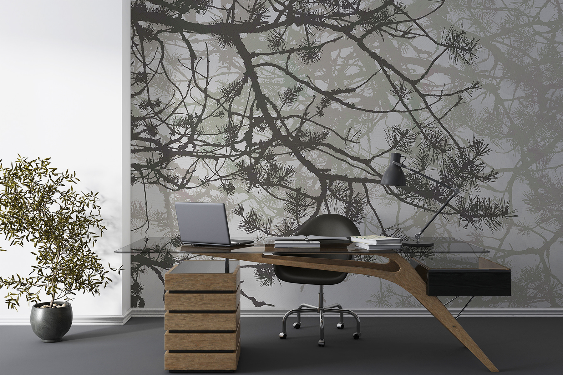 Tree branches with needles