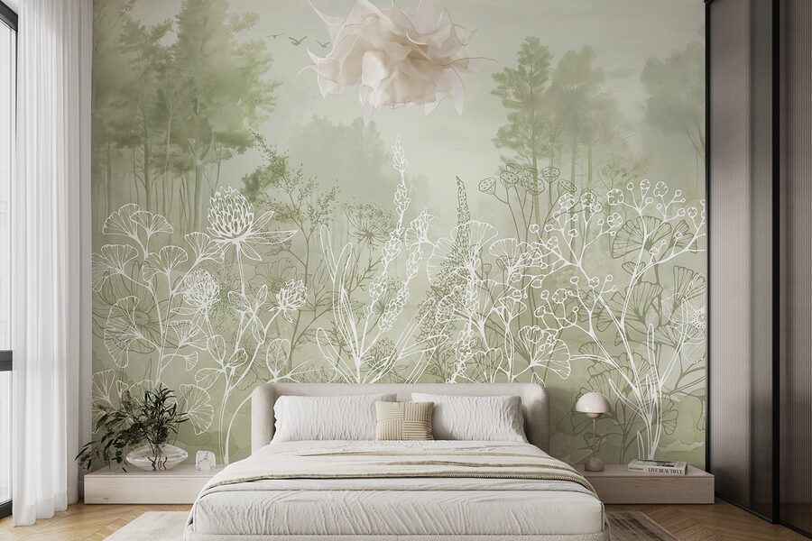 Papel de parede Desenho de plantas e árvores