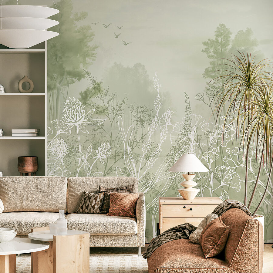 Papel de parede Desenho de plantas e árvores - Image 2