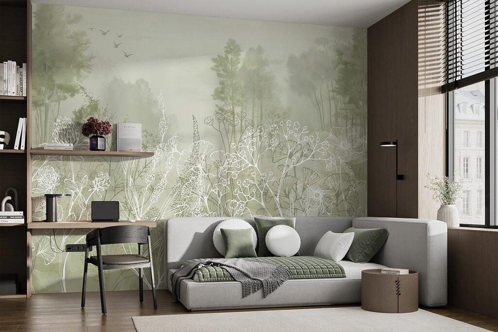 Drawing of plants and trees