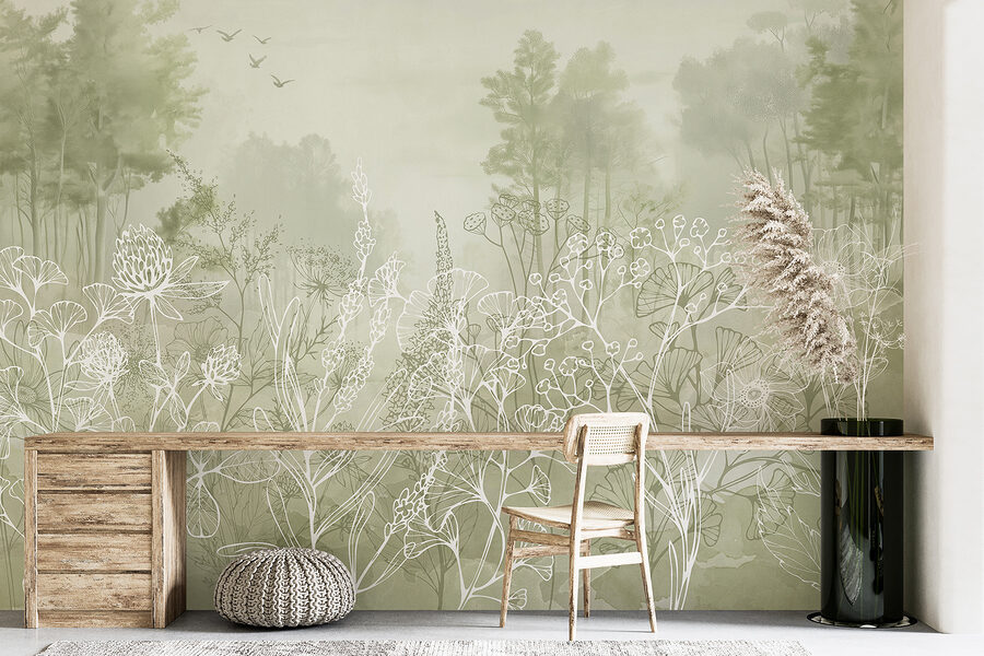 Papel de parede Desenho de plantas e árvores - Image 4