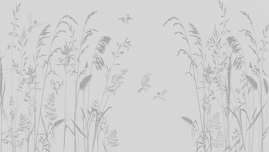 Papel de parede Pássaros a voar sobre a erva alta - Image 3