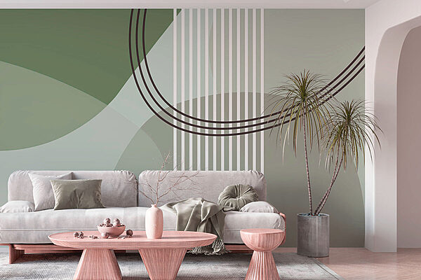 Fundo verde e branco com linhas e círculos Fundo verde e branco com linhas e círculos