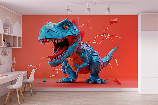 Dinossauro azul com um relâmpago a sair dele Dinossauro azul com um relâmpago a sair dele