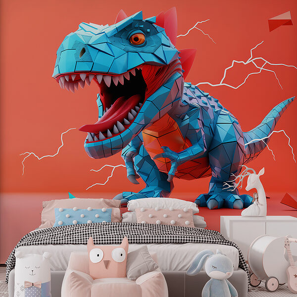 Dinossauro azul com um relâmpago a sair dele Dinossauro azul com um relâmpago a sair dele