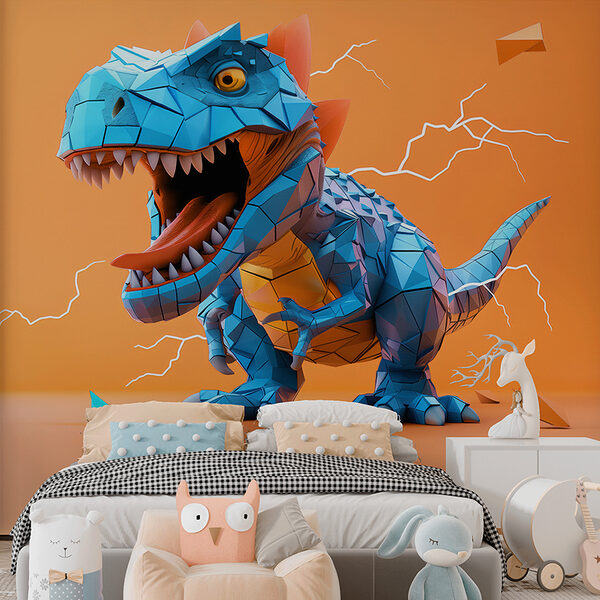 Dinossauro azul com um relâmpago a sair dele Dinossauro azul com um relâmpago a sair dele