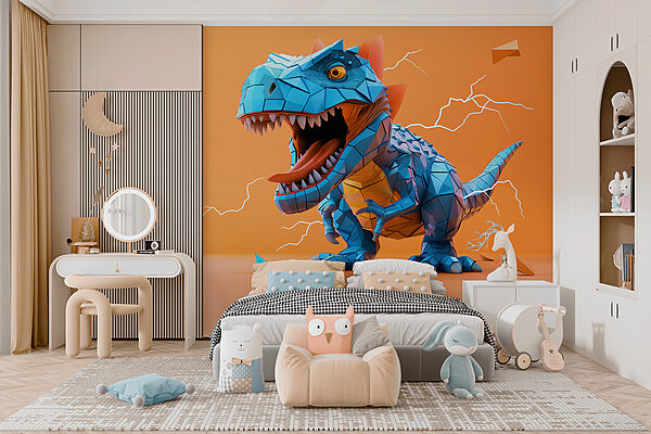 Dinossauro azul com um relâmpago a sair dele Dinossauro azul com um relâmpago a sair dele