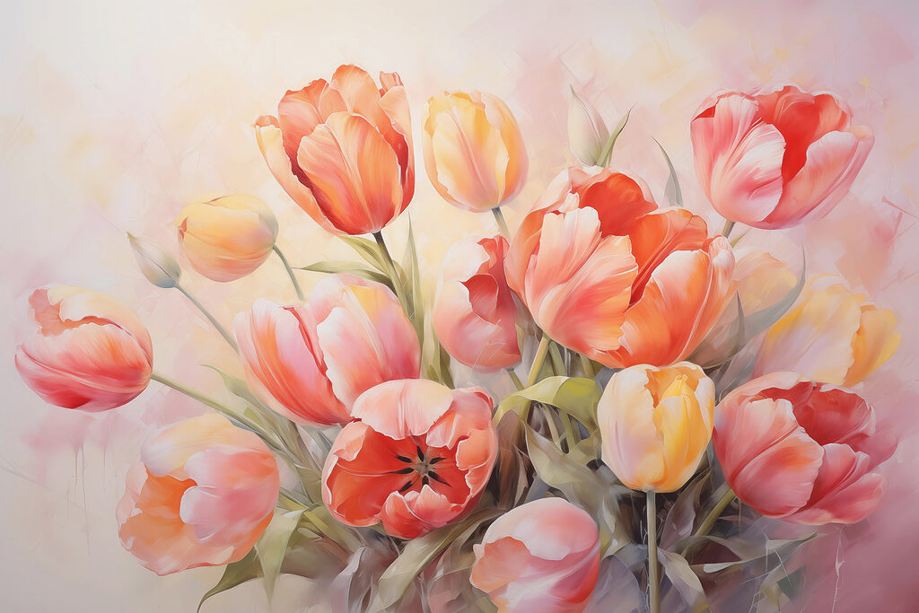 Pintura de flores sobre um fundo branco Pintura de flores sobre um fundo branco