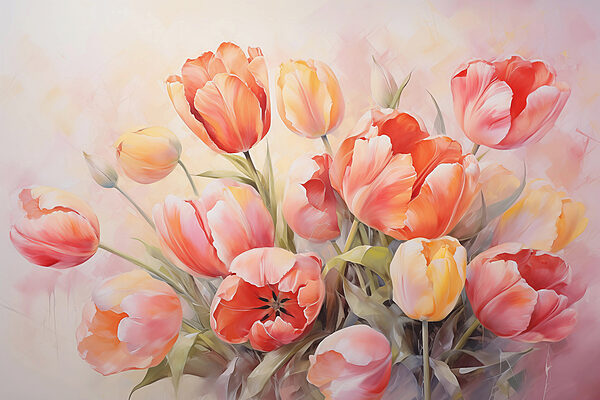 Pintura de flores sobre um fundo branco Pintura de flores sobre um fundo branco