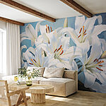 Papel de parede Grande plano de uma flor branca