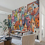 Papel de parede Grupo de edifícios coloridos